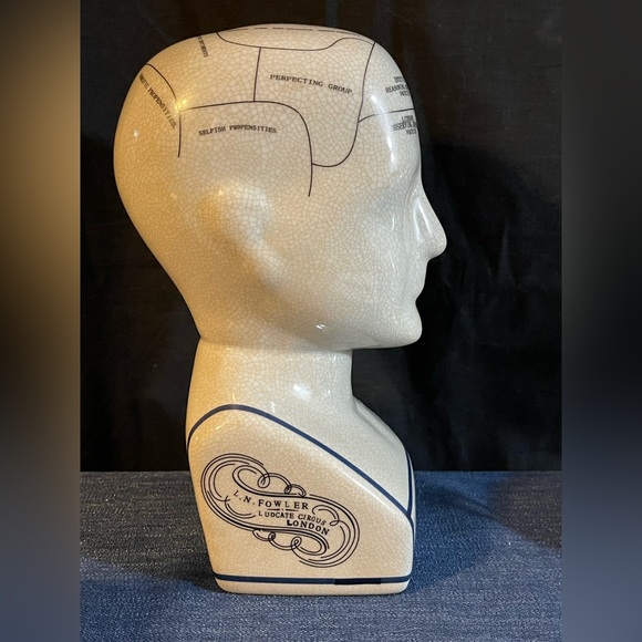 Phrenology Bust by LN Fowler. Crackle Finish 9”t - Picture 4 of 6